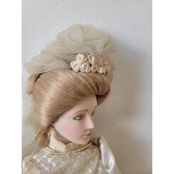 Franklin heirloom AS IS Gibson Girl bride collectible porcelain doll - Picture 11 of 16